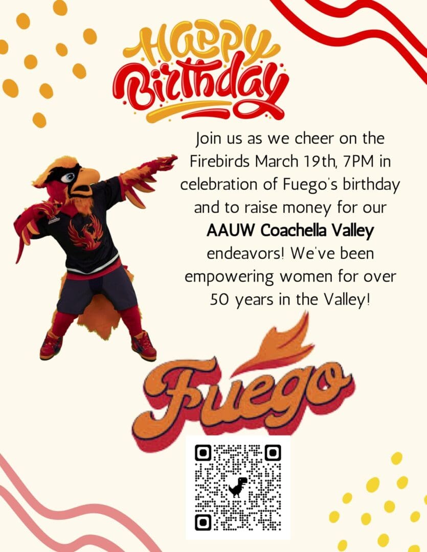 A birthday party invitation with a person in the background.