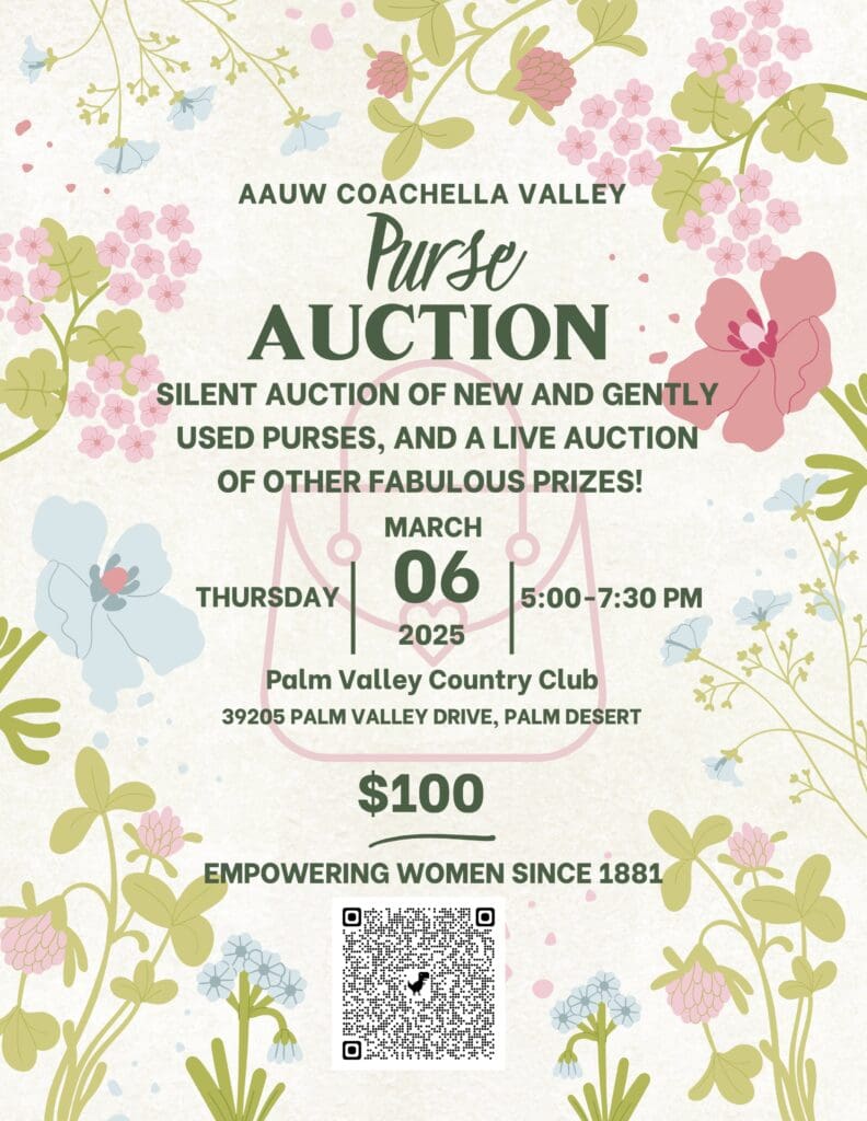 A poster for the palm valley country club purse auction.